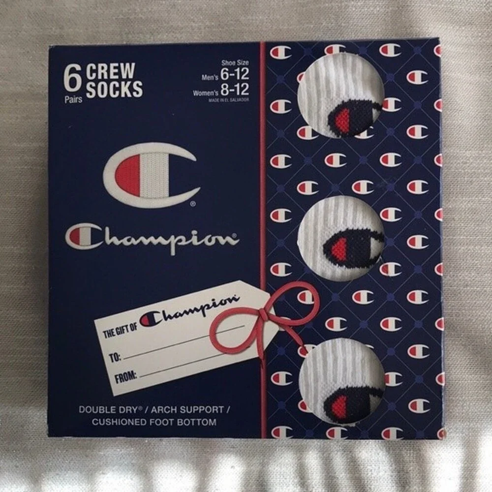 Champion Men's Crew Socks - 6 Pack White
